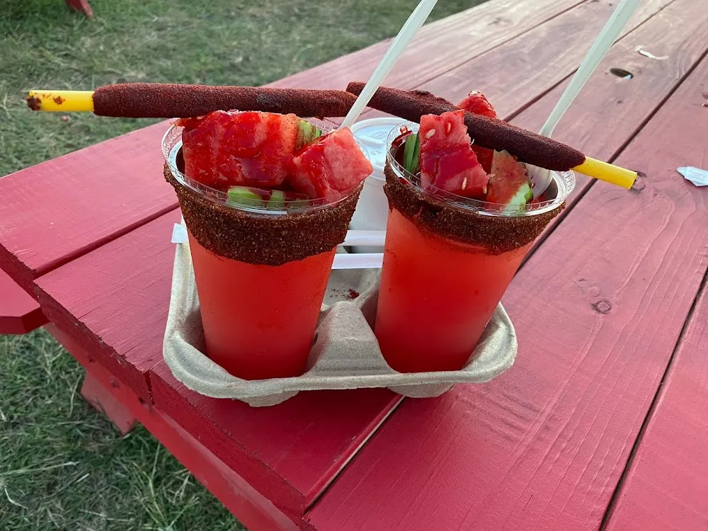 Watermelon Aguas Frescas with Chamoy and Fruit